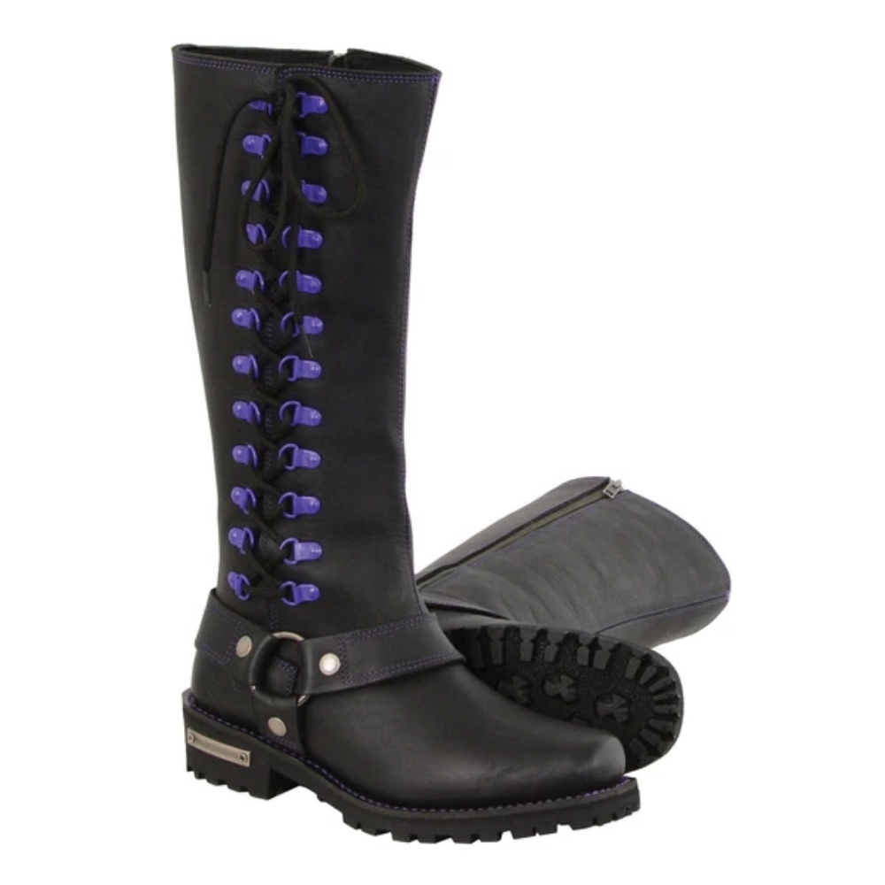 Milwaukee Leather Black Leather Harness Boots